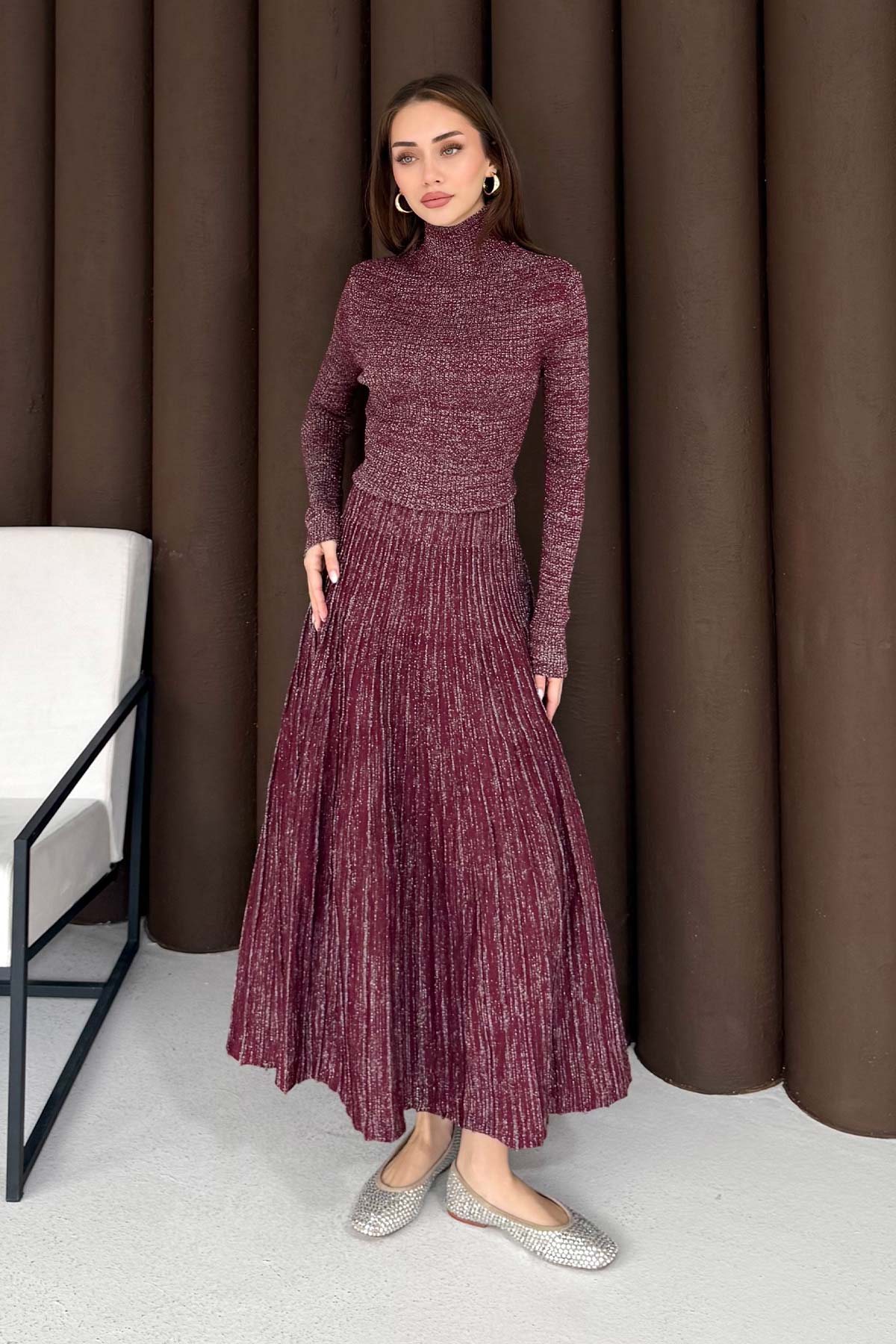 Simli Triko Elbise 3-1521