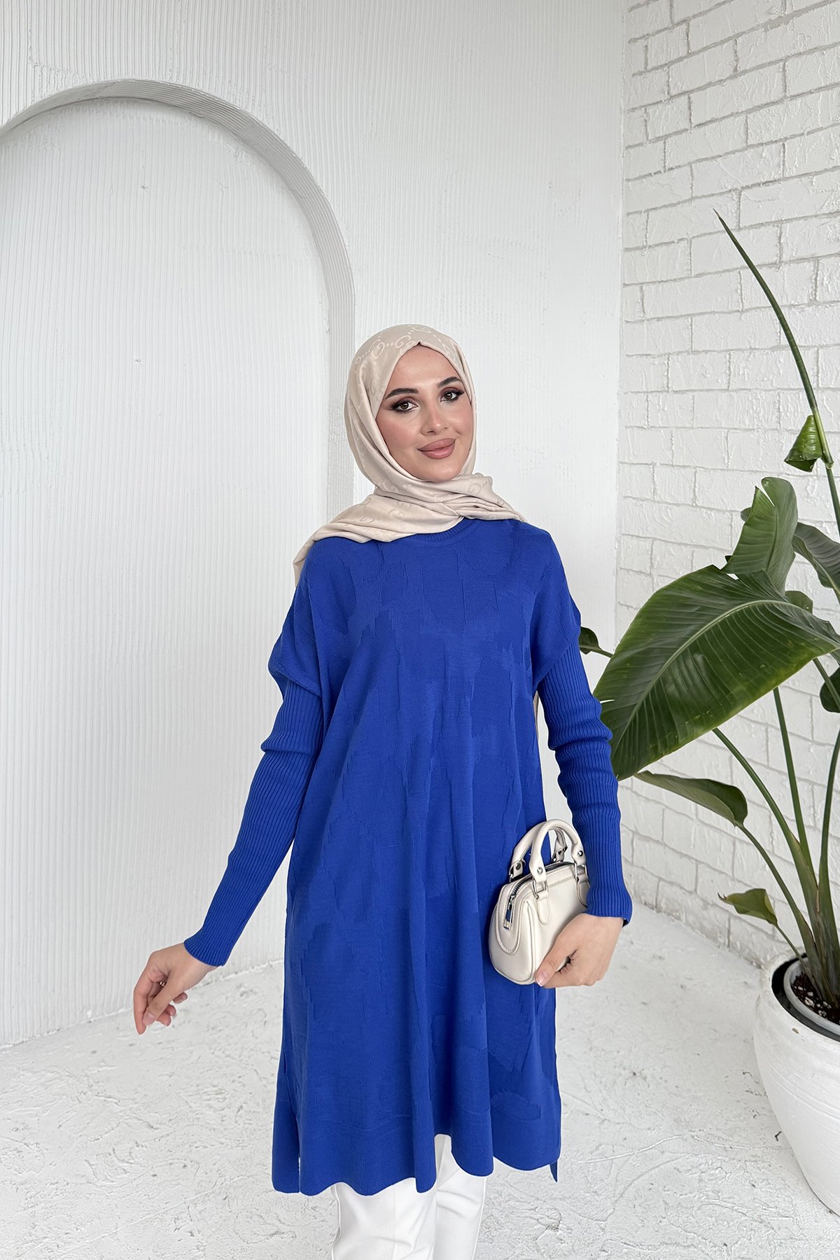 Desenli Triko Tunik 70-2173