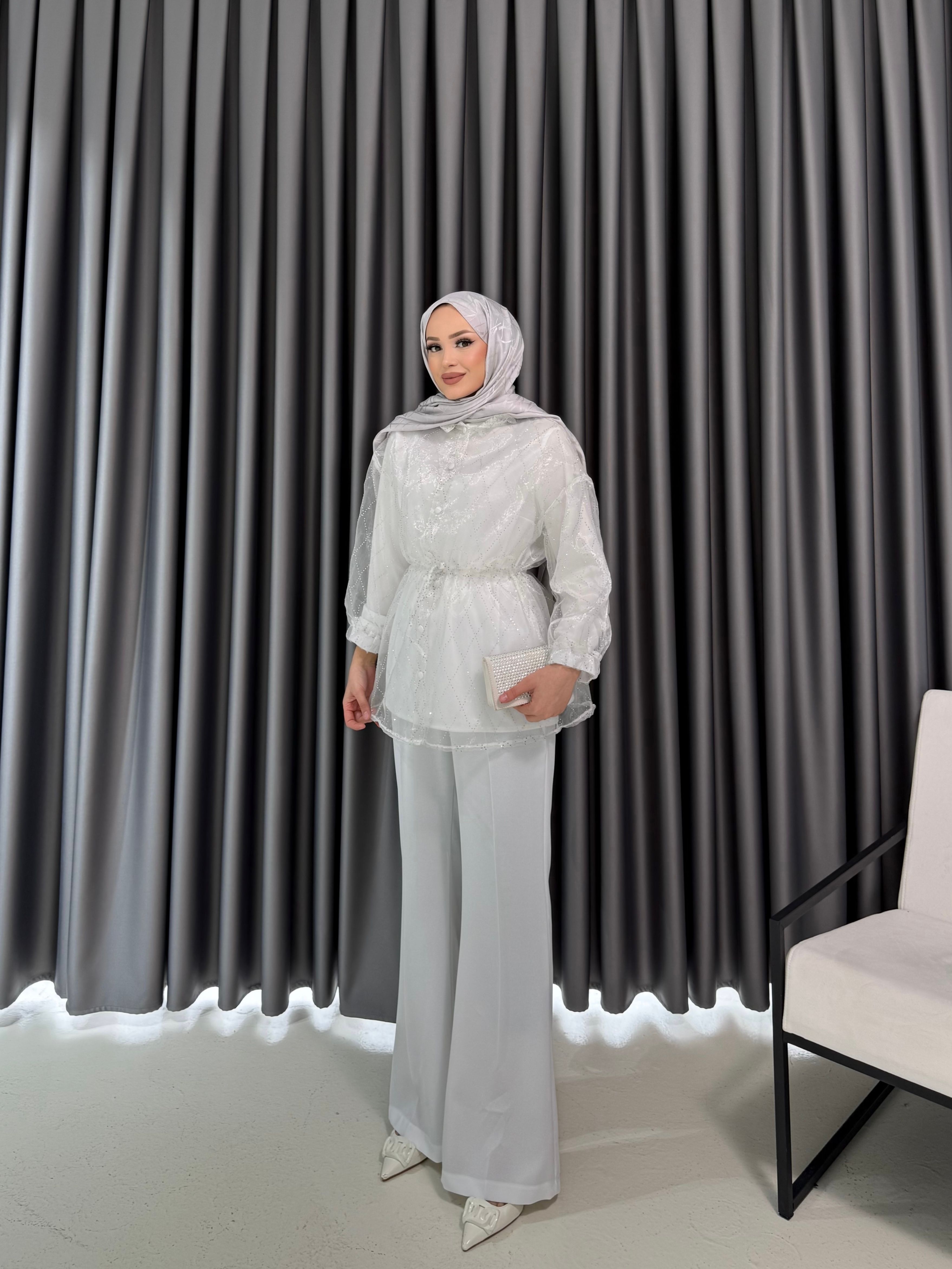 Organze Taşlı 2'li Kap 32-3508