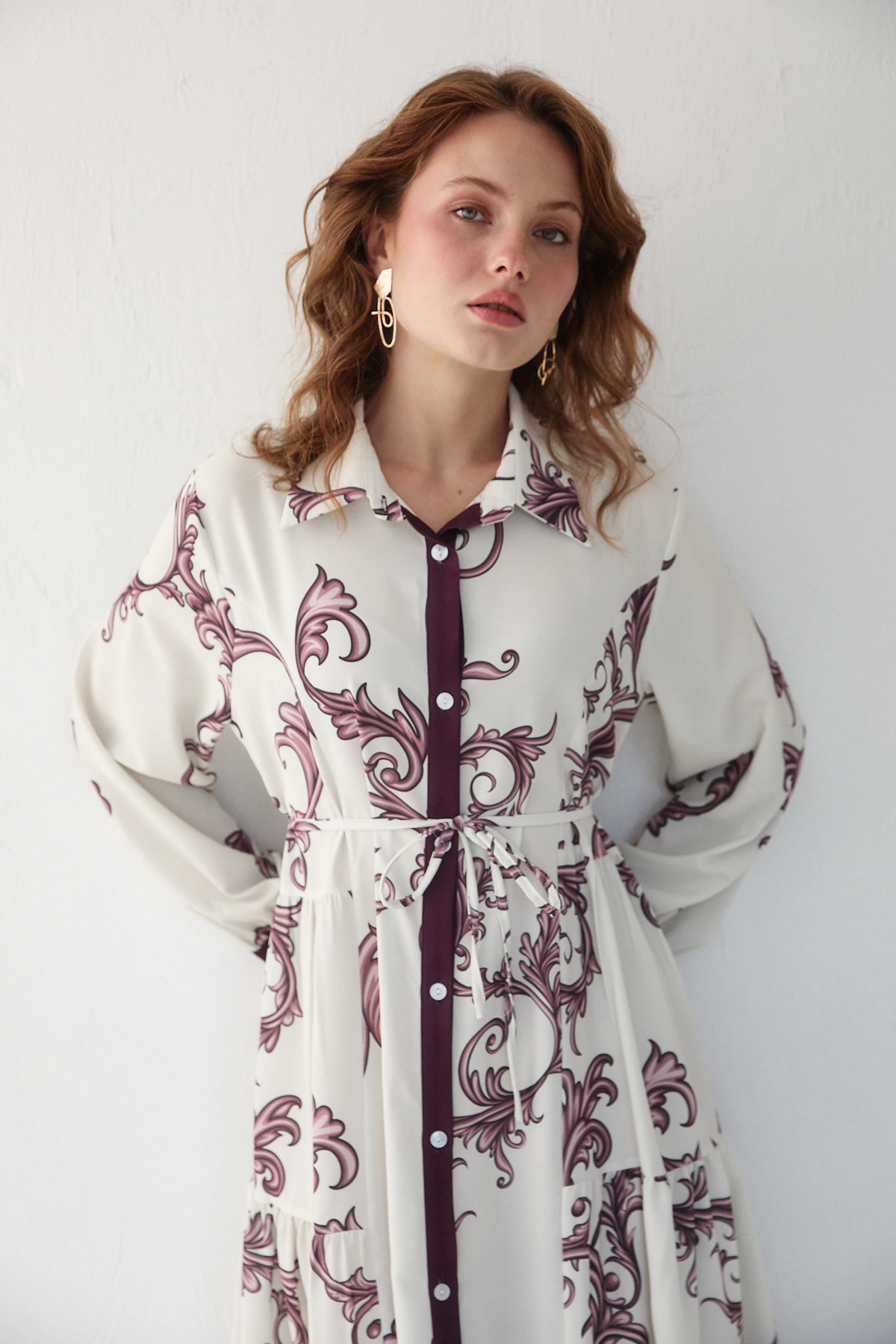 Desenli Elbise 32-2367