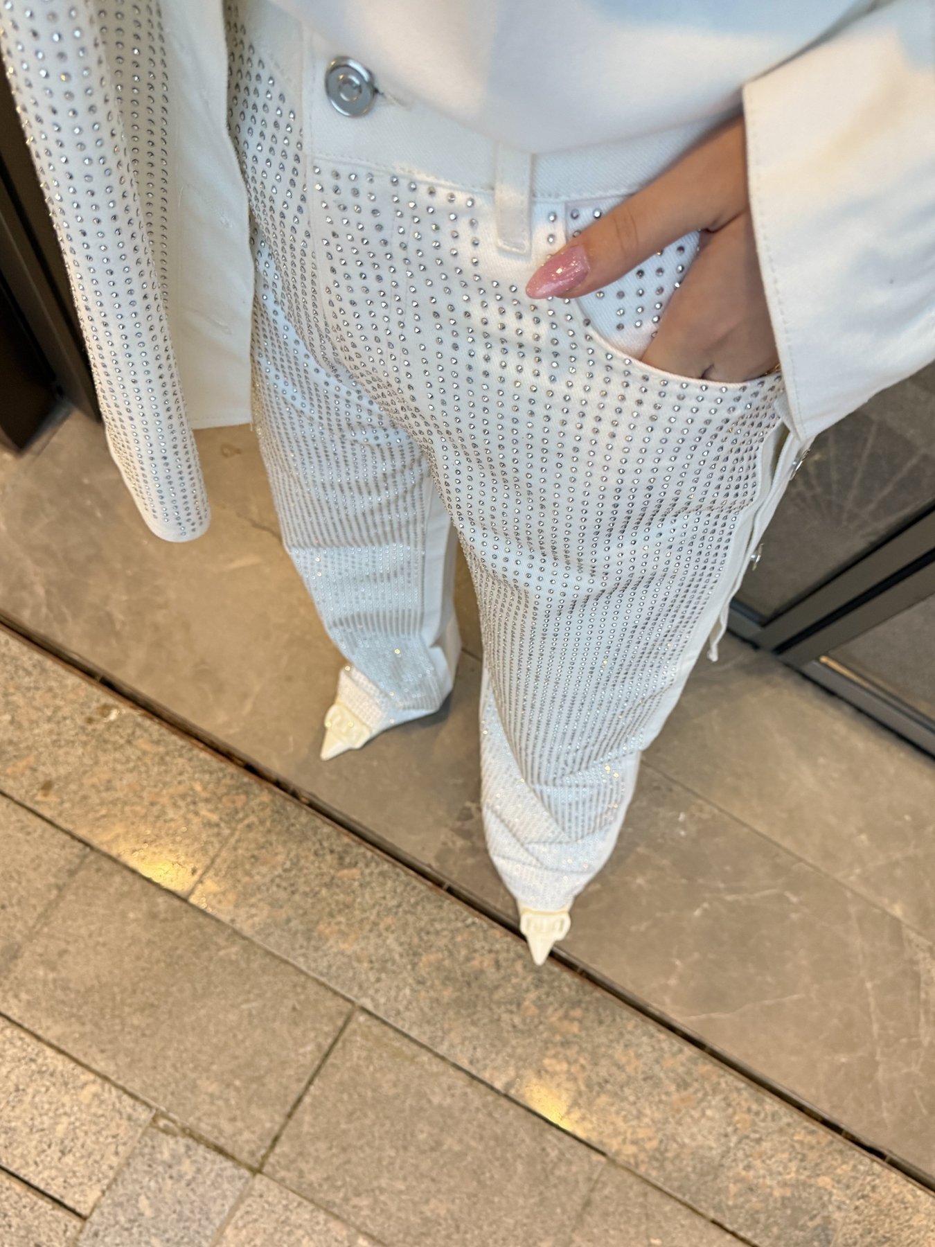 Taşlı Gabardin Pantolon 32-3506
