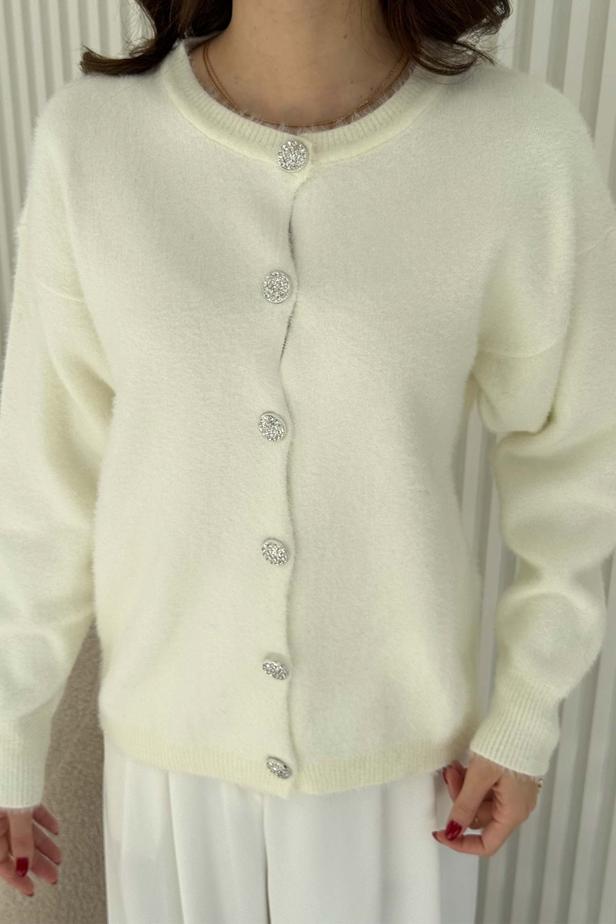 Düğmeli Triko Hırka 70-2430