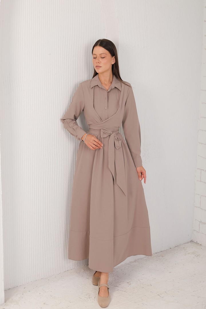 Bağlamalı Elbise 3-3127