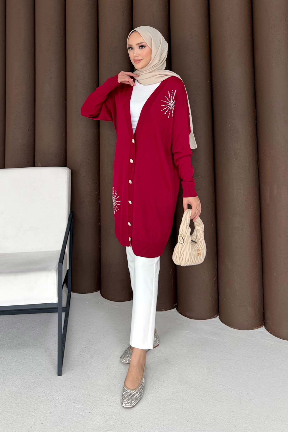 Taşlı Triko Hırka 70-2486