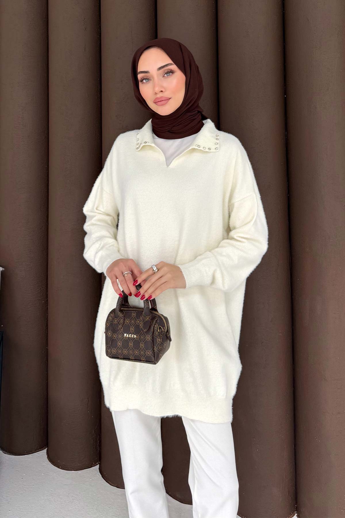 Taşlı Triko Tunik 70-2467
