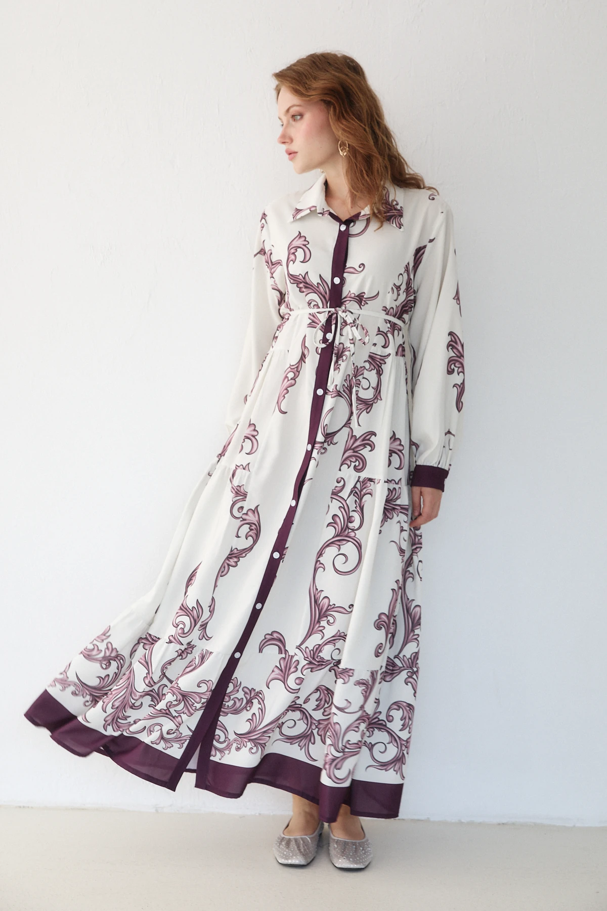 Desenli Elbise 32-2367