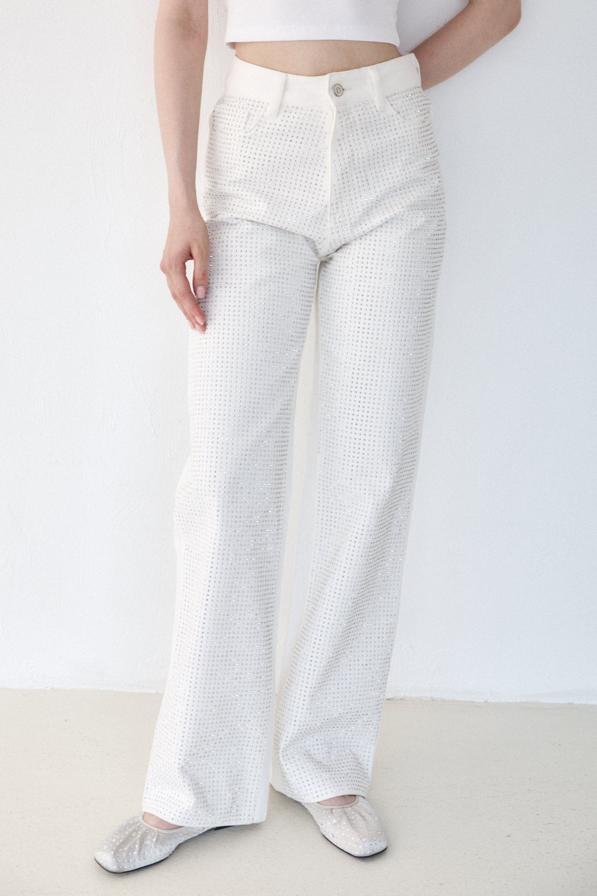 Taşlı Gabardin Pantolon 32-3506