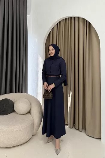 Kemerli Poplin Elbise 3-0044