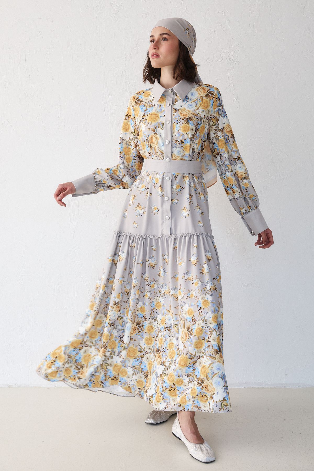Çiçekli Elbise 32-2362