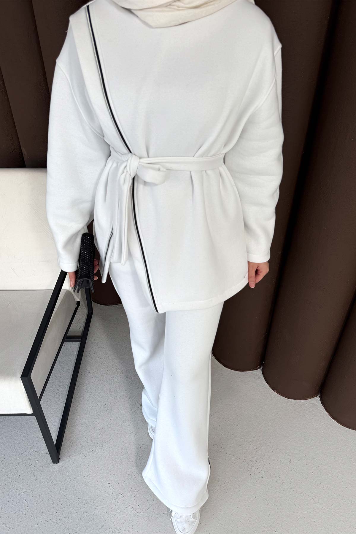 Fermuar Detaylı Üç İplik Takım 76-5504