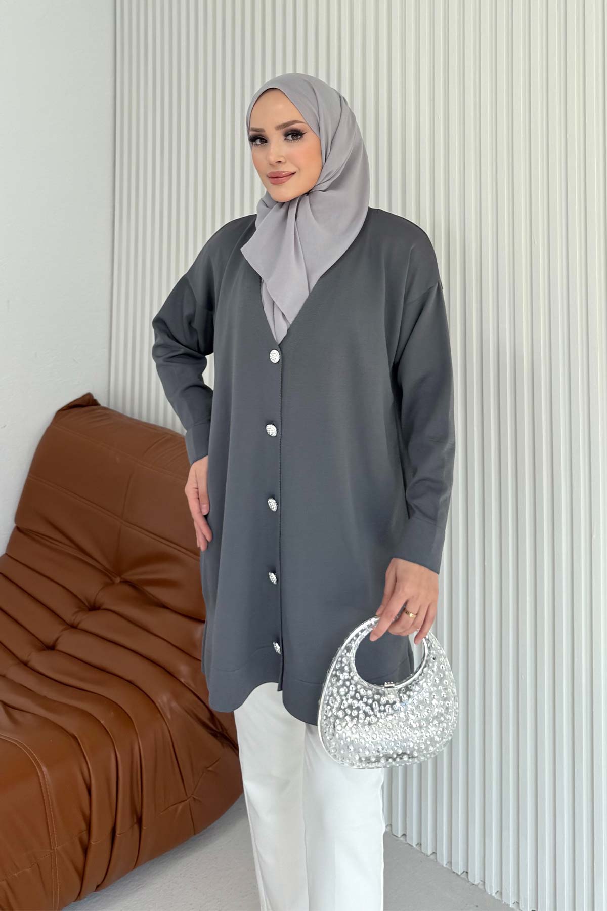 Soğuk İplik Uzun Triko Hırka 70-2532