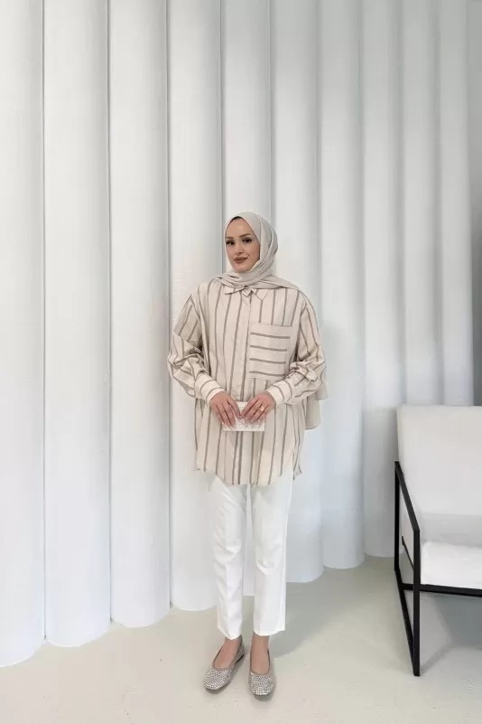 Çizgili Gömlek 12-5374