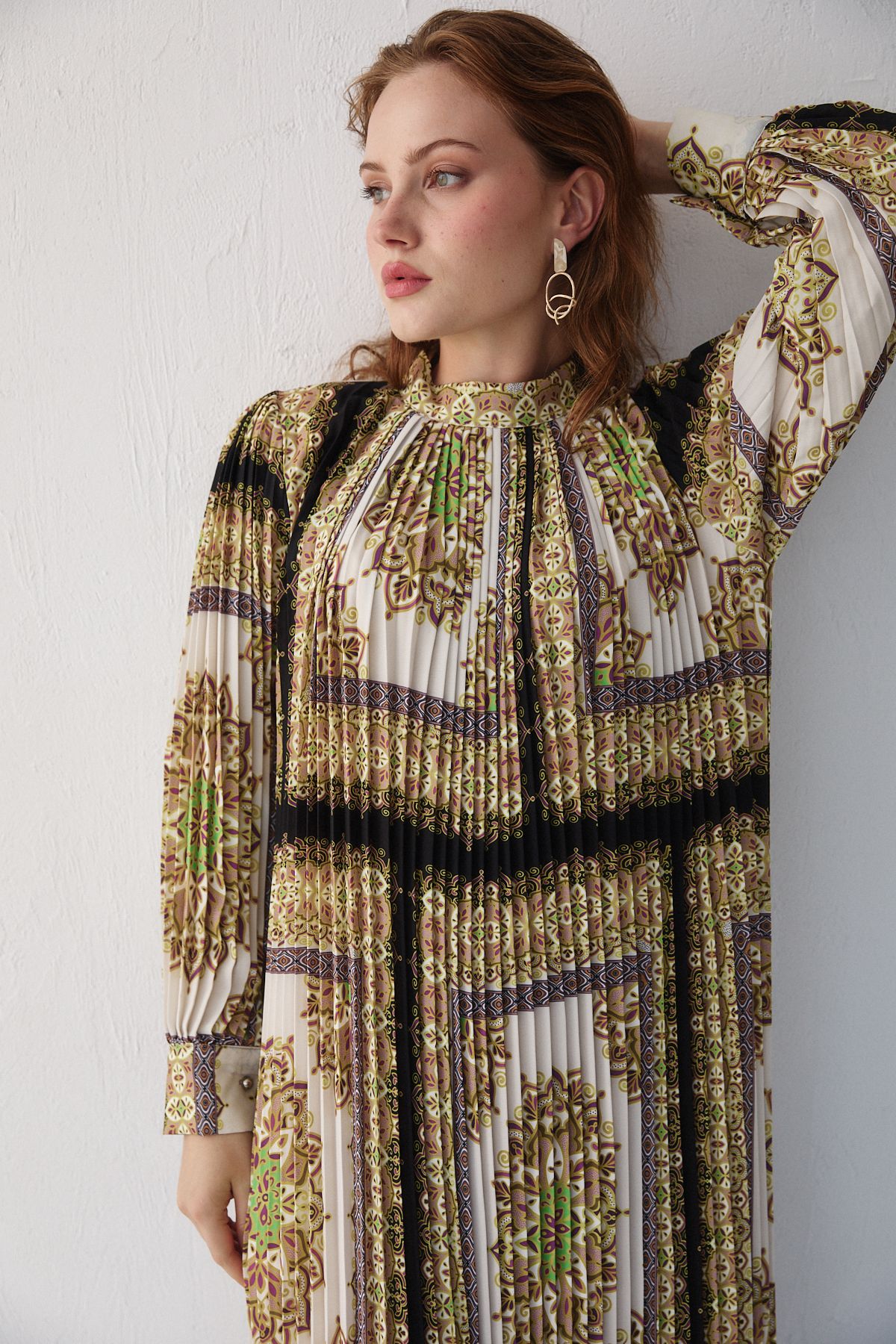 Desenli Pilisole Elbise 32-2366