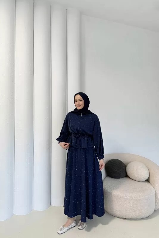 Taşlı Dubai Etekli Takım 32-3535