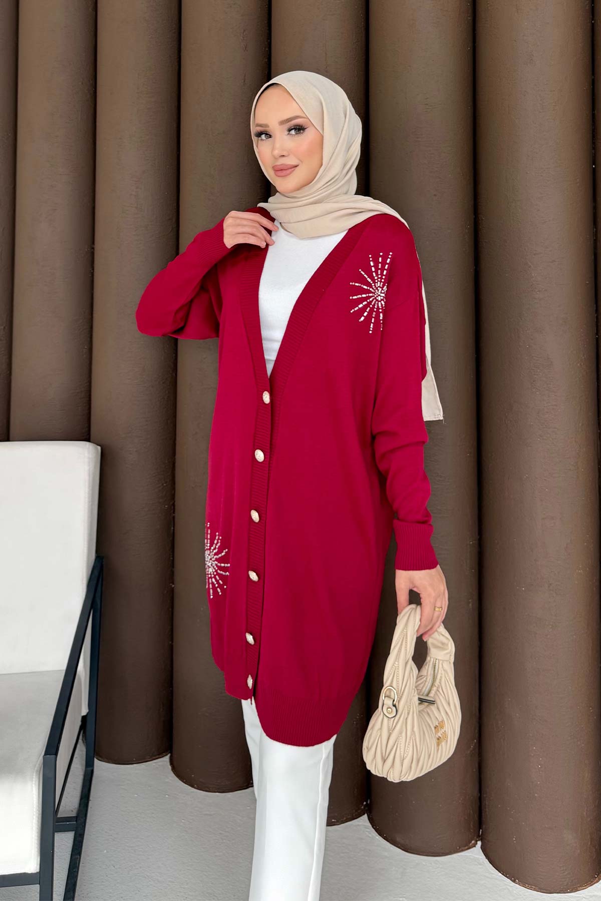 Taşlı Triko Hırka 70-2486