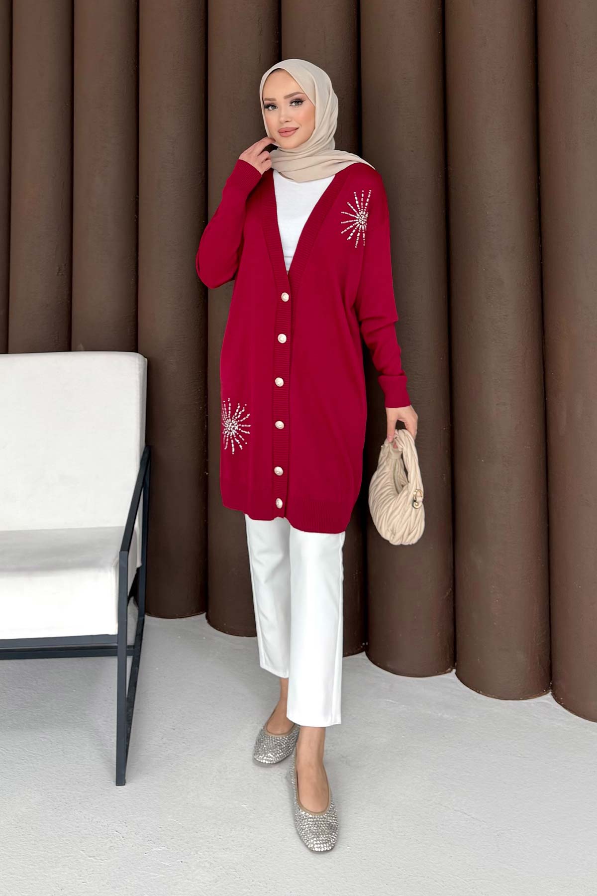 Taşlı Triko Hırka 70-2486