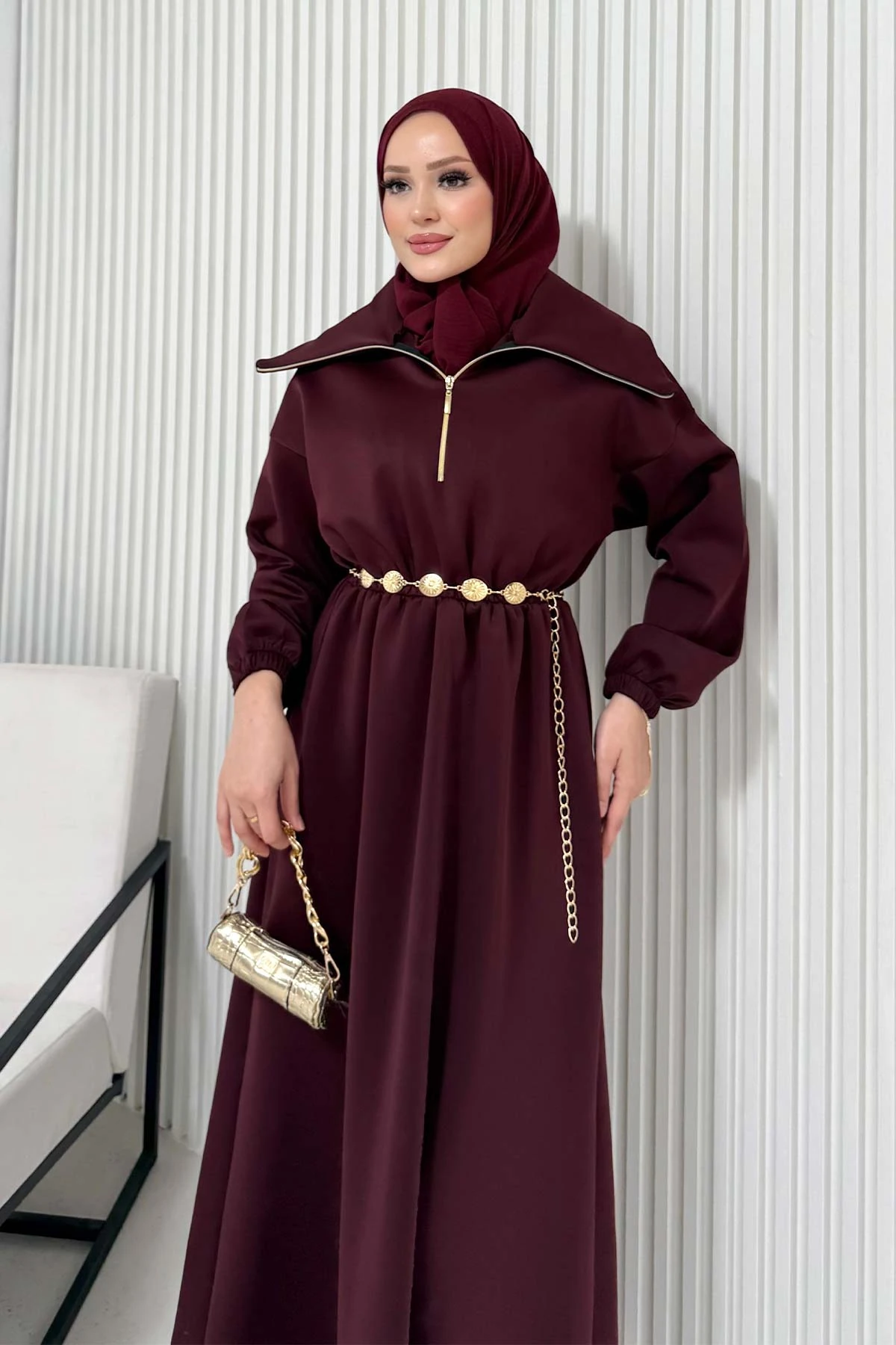 Kemerli Scuba Elbise 68-6215-1