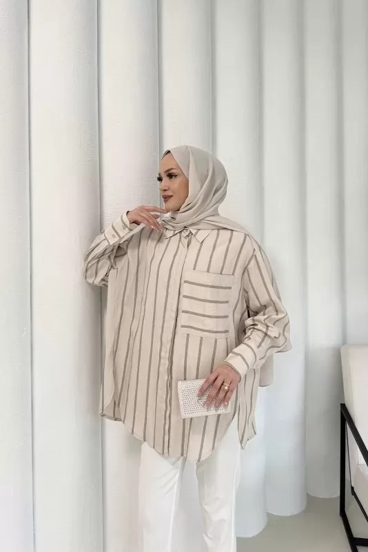 Çizgili Gömlek 12-5374