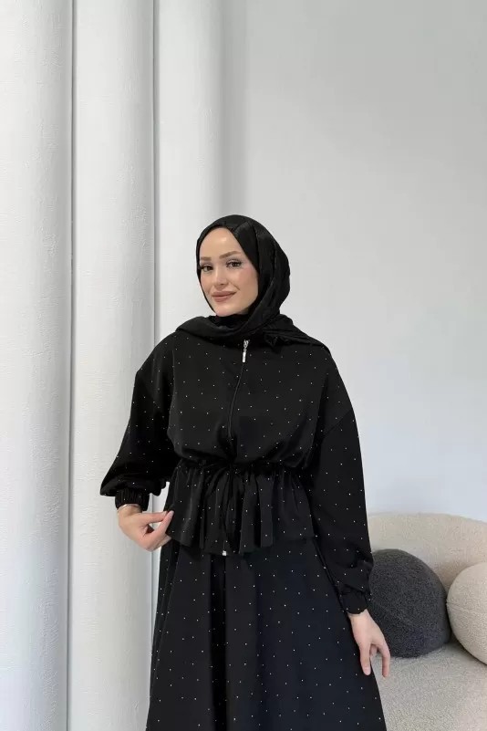 Taşlı Dubai Etekli Takım 32-3535