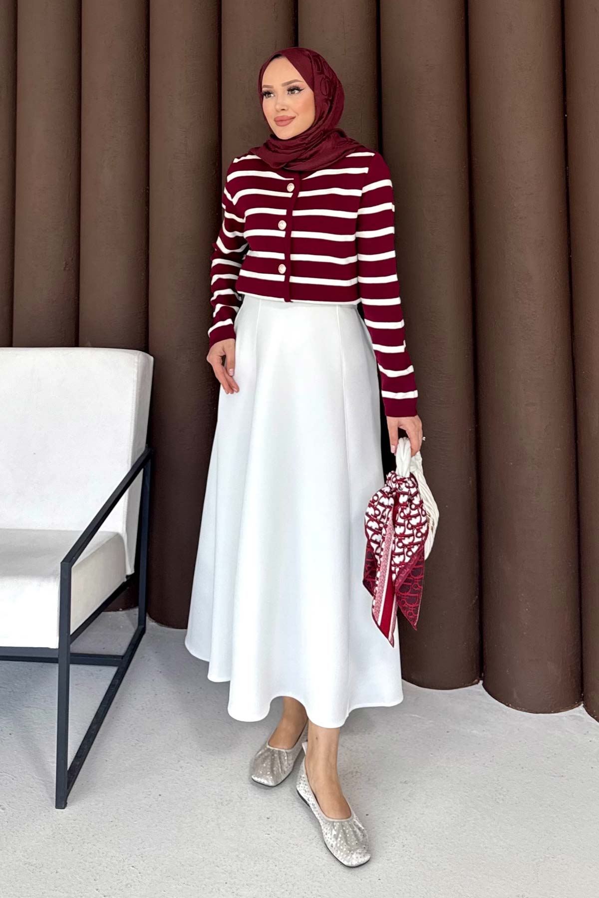 Çizgili Triko Hırka 70-2419