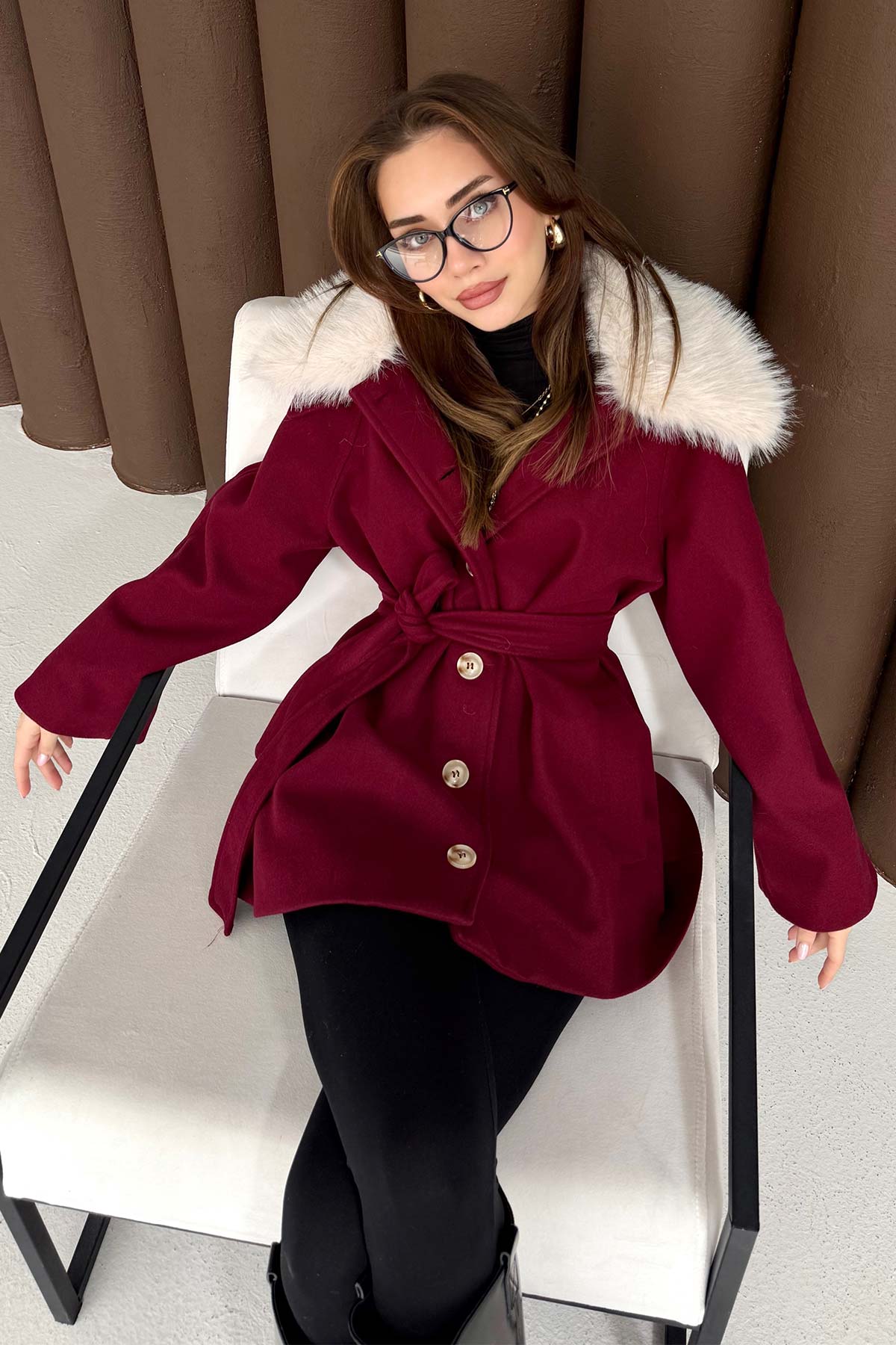 Kürklü Kaşe Kaban 3-4034