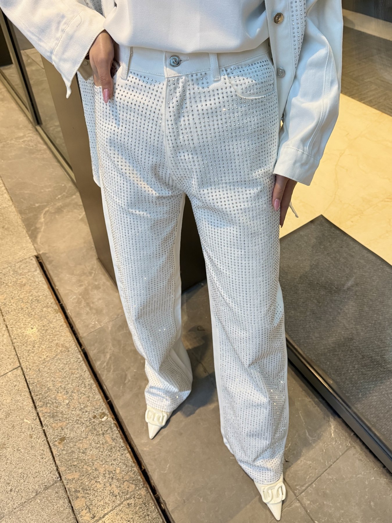 Taşlı Gabardin Pantolon 32-3506