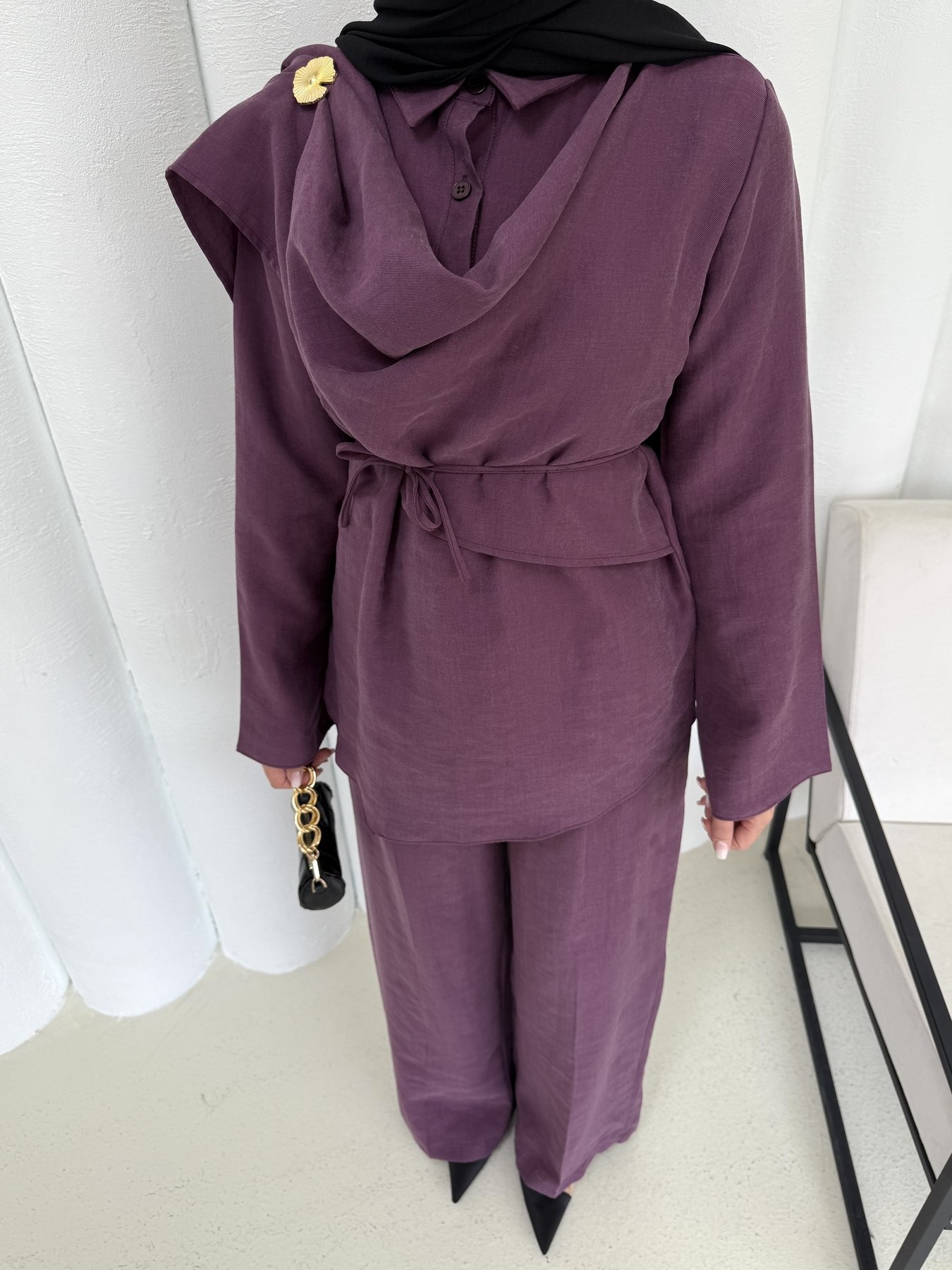 Düğmeli Modal Takım 3-3307