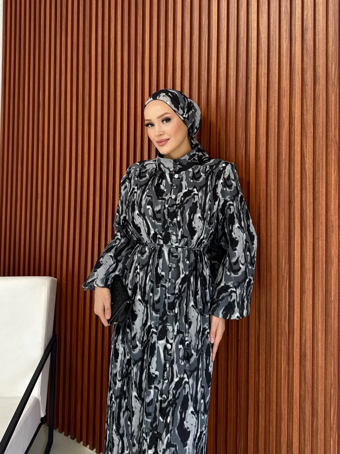 Şallı Pilise Elbise 32-2380