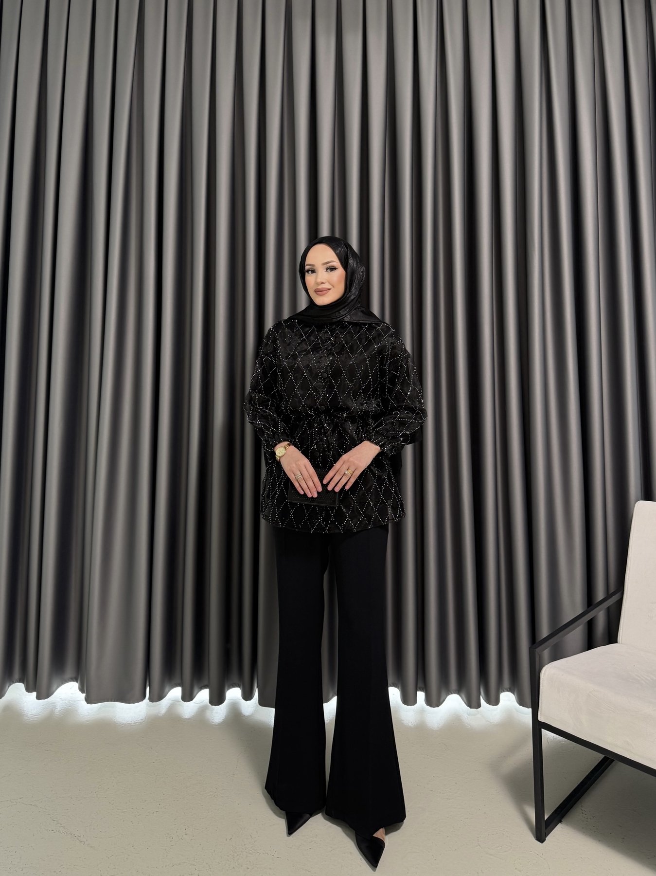 Organze Taşlı 2'li Kap 32-3508
