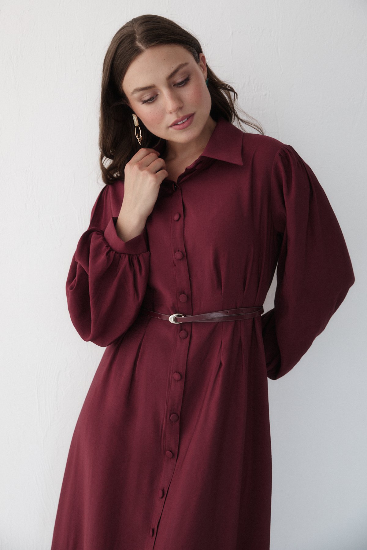 Modal Kemerli Elbise 32-2363