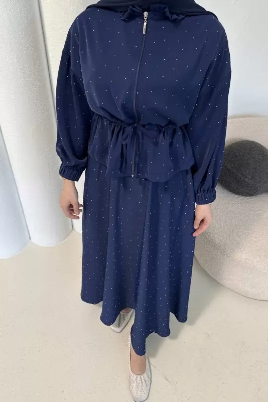 Taşlı Dubai Etekli Takım 32-3535
