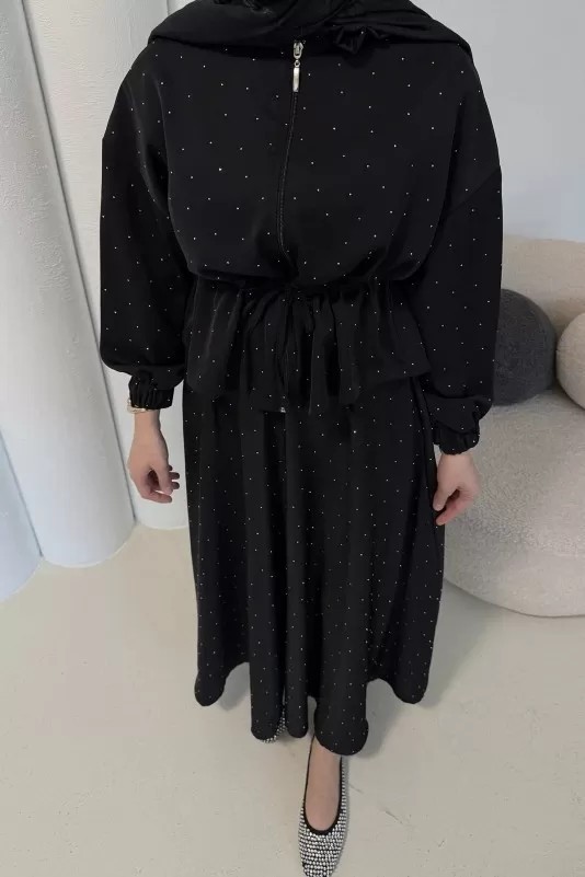 Taşlı Dubai Etekli Takım 32-3535