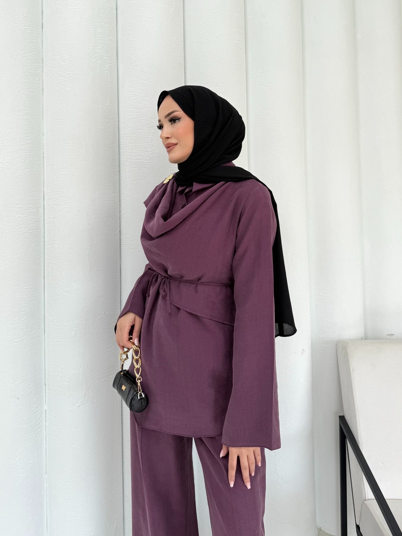 Düğmeli Modal Takım 3-3307