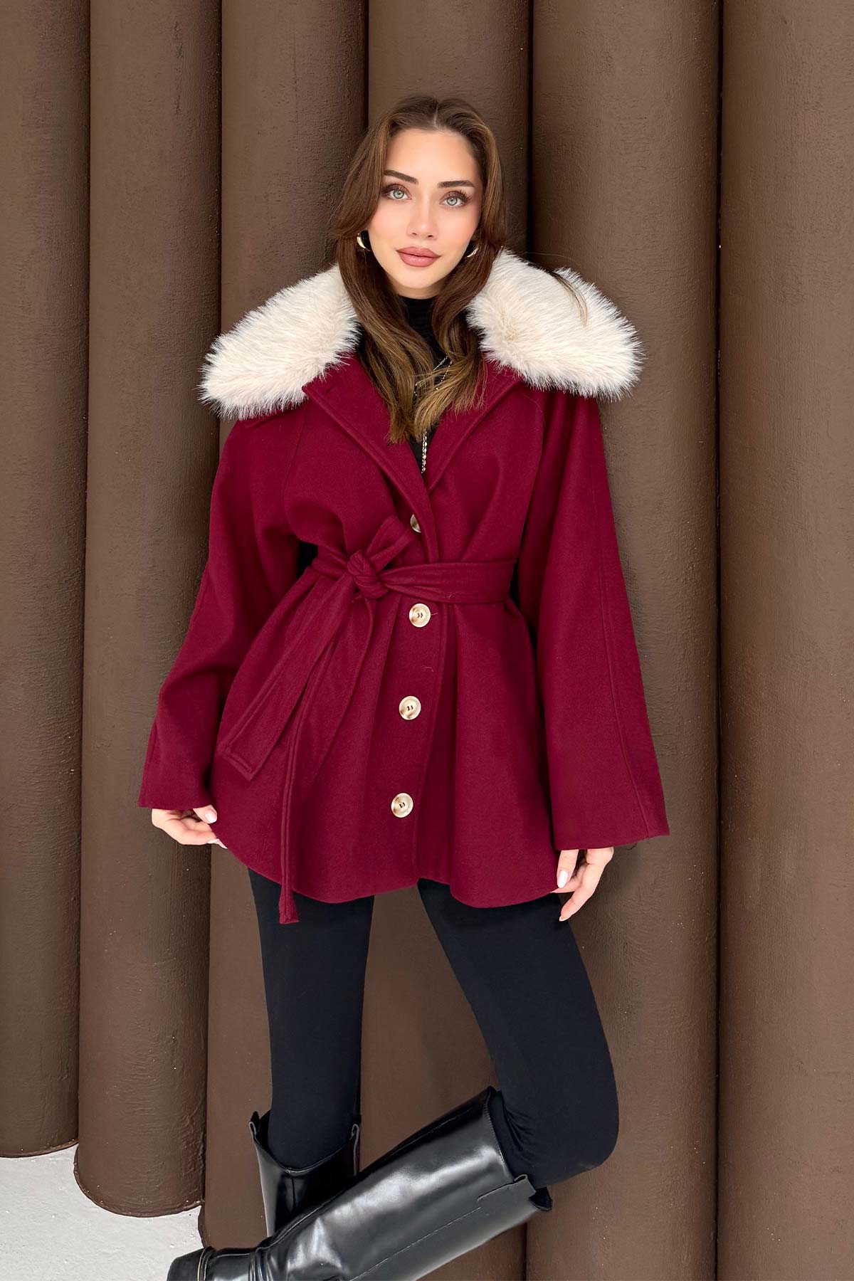 Kürklü Kaşe Kaban 3-4034