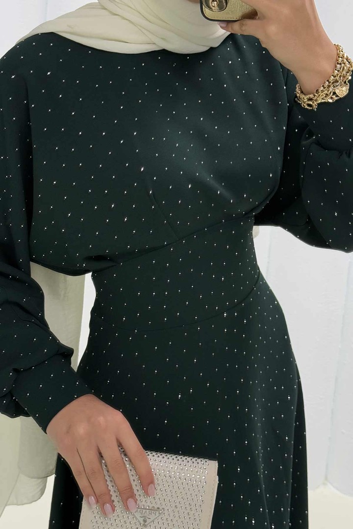 Taşlı Krep Elbise 32-2321
