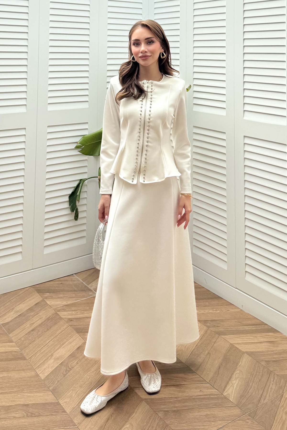 Scuba Taşlı Etekli Takım 32-3730