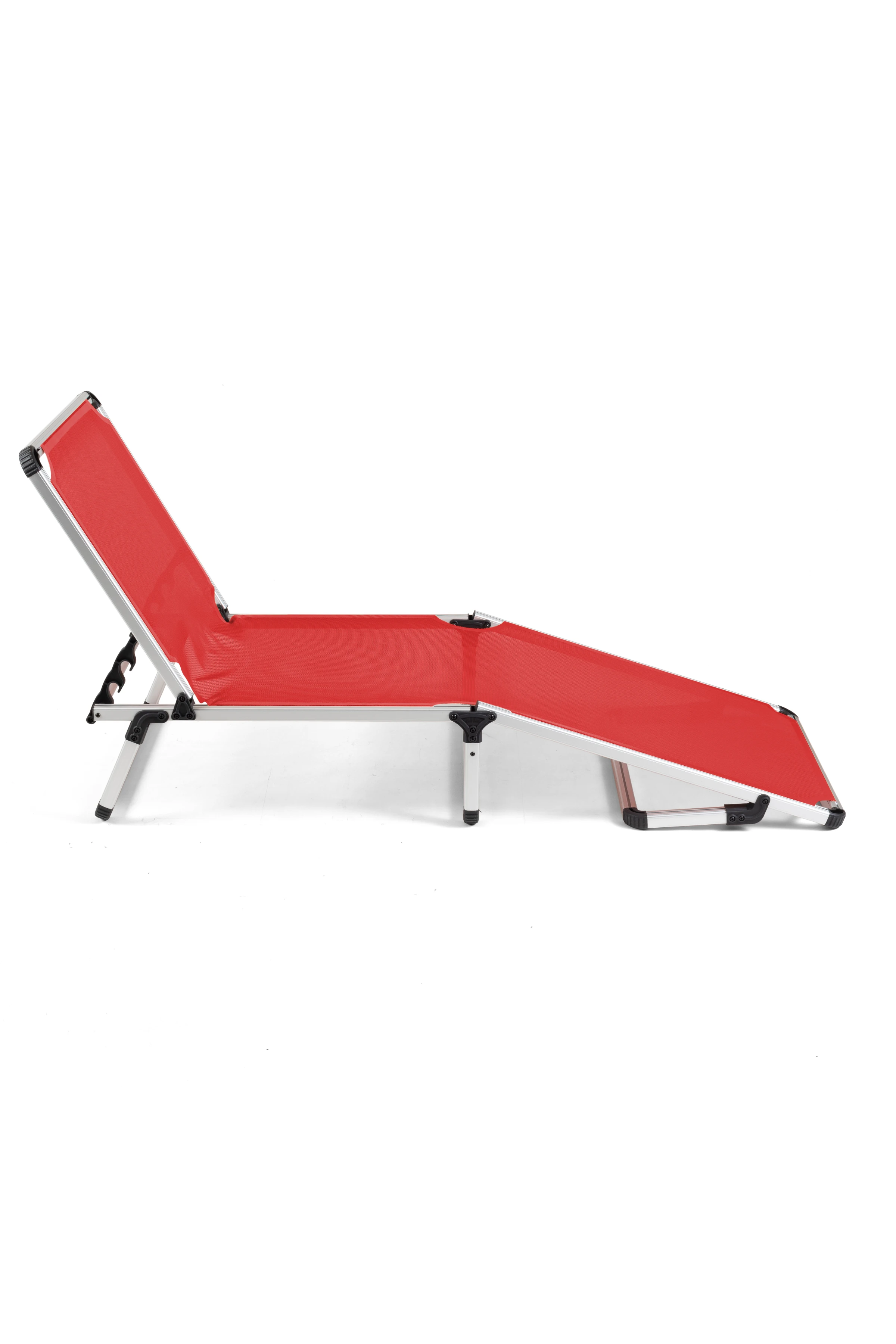 Alüminyum Katlanır ve Taşınır Şezlong - Red