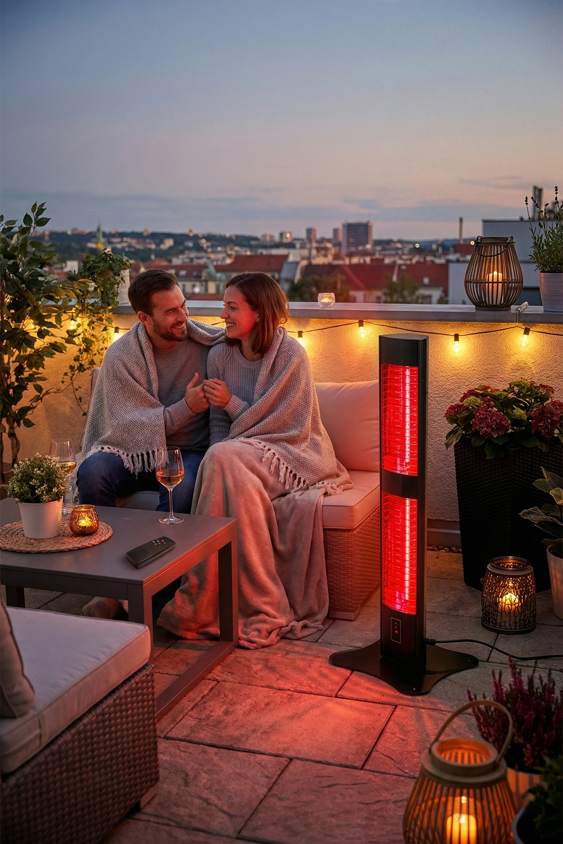 Halogen Tower Twin Pro Kumandalı Ayaklı Dış Mekan Isıtıcısı