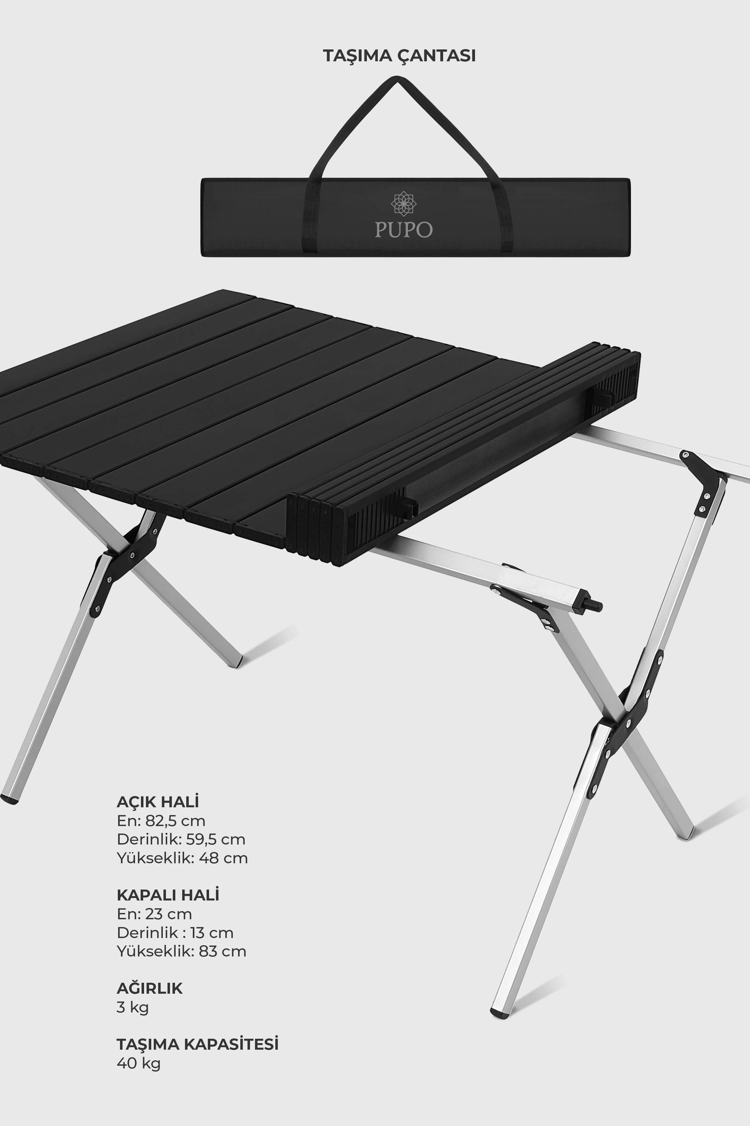 Alüminyum Kamp Seti ( 2 Kamp Sandalyesi + 1 Kamp Masası )