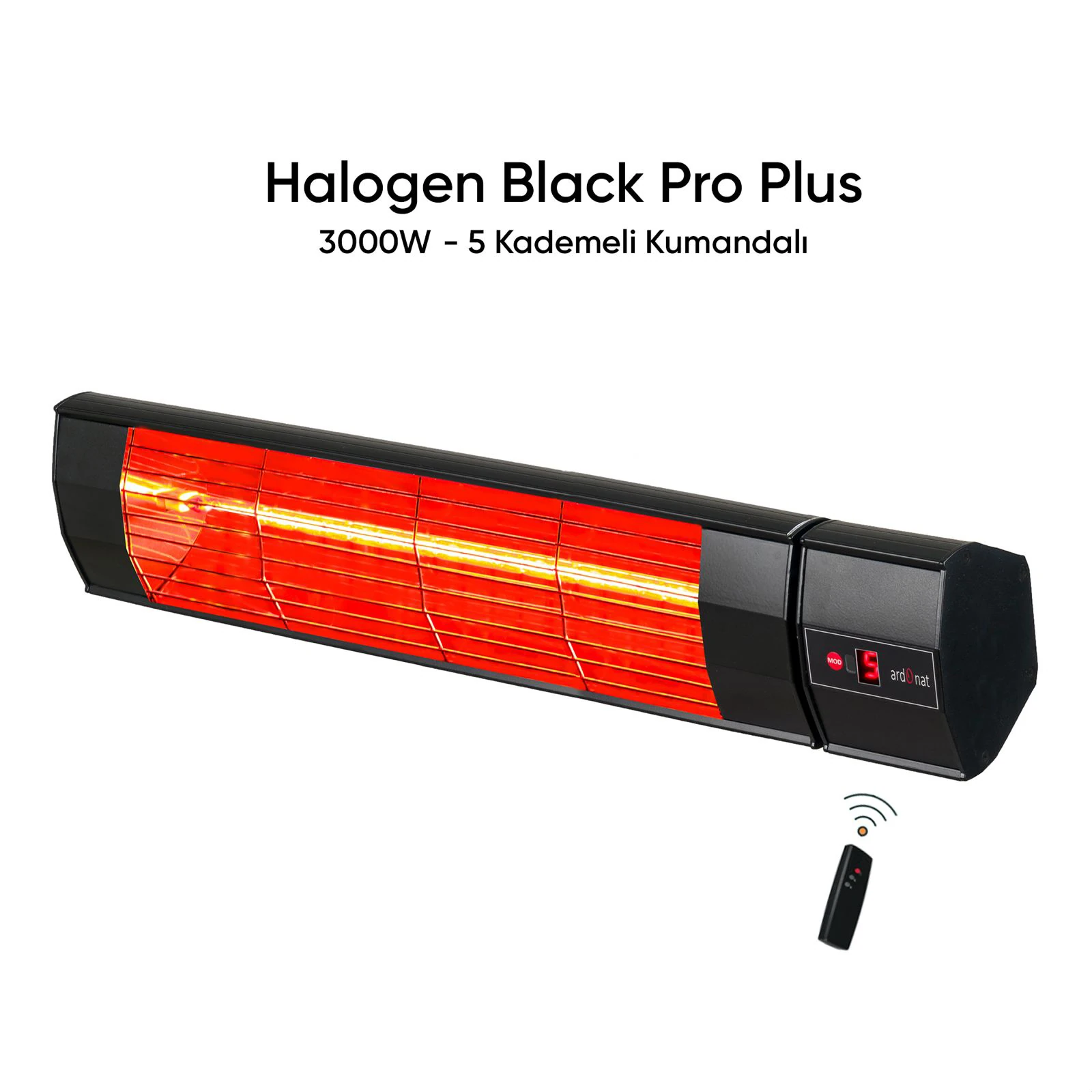 Halogen Black Pro Plus 3000w Kumandalı Duvar Tipi Dış Mekan Isıtıcısı