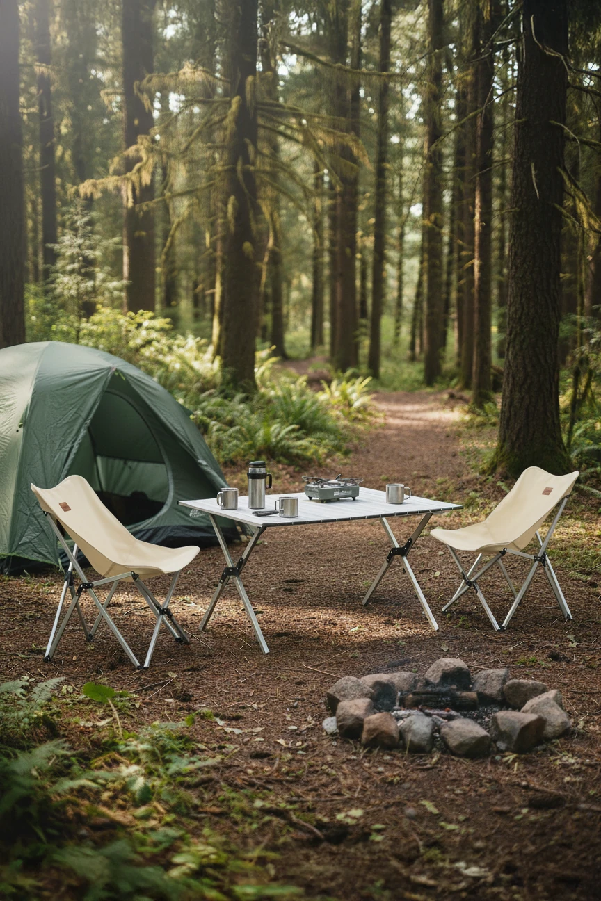 Alüminyum Kamp Seti ( 2 Kamp Sandalyesi + 1 Kamp Masası )