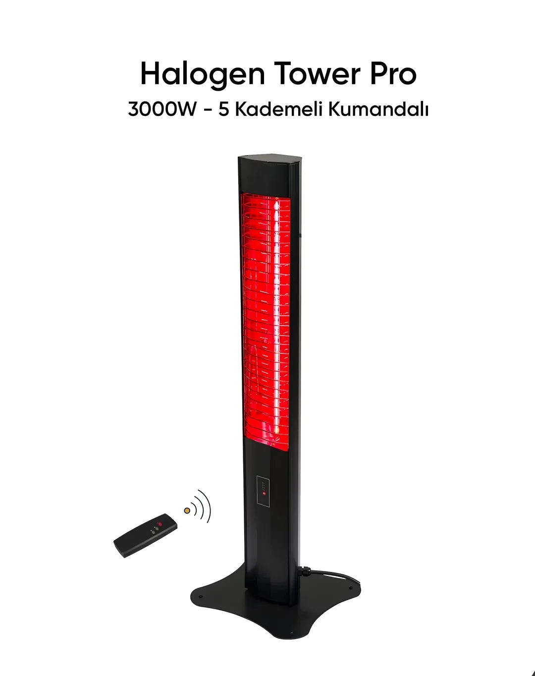 Halogen Tower Pro 3000W Kumandalı Ayaklı Dış Mekan Isıtıcısı