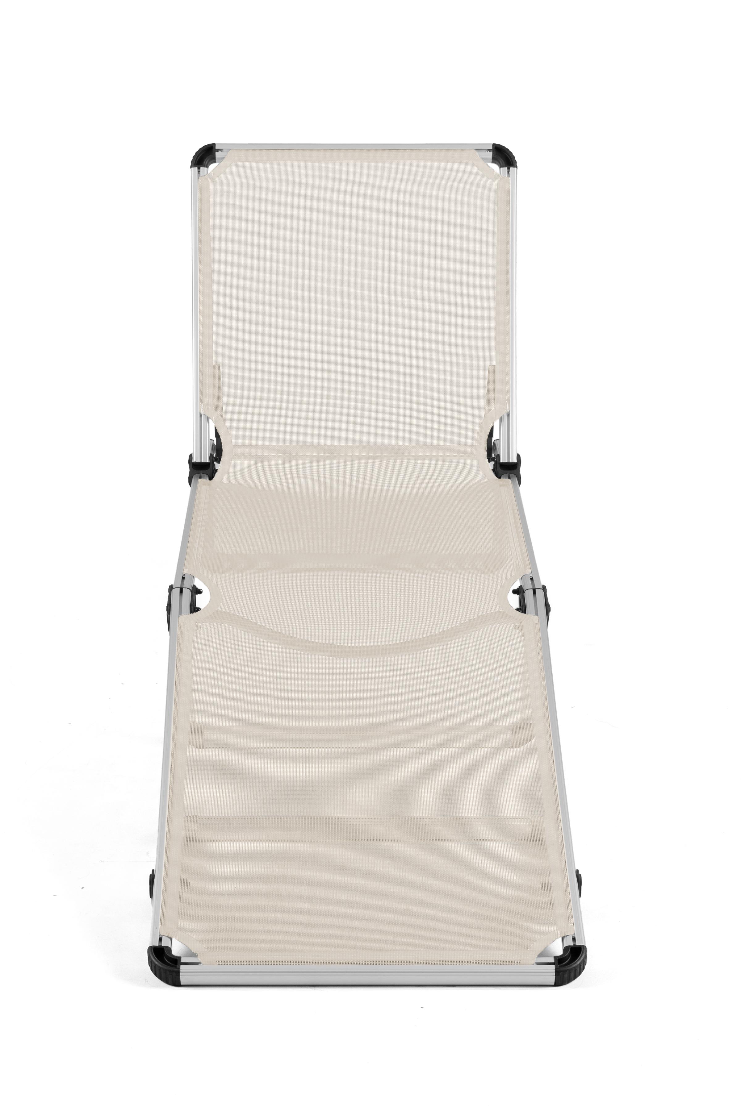Alüminyum Katlanır ve Taşınır Şezlong - Beige