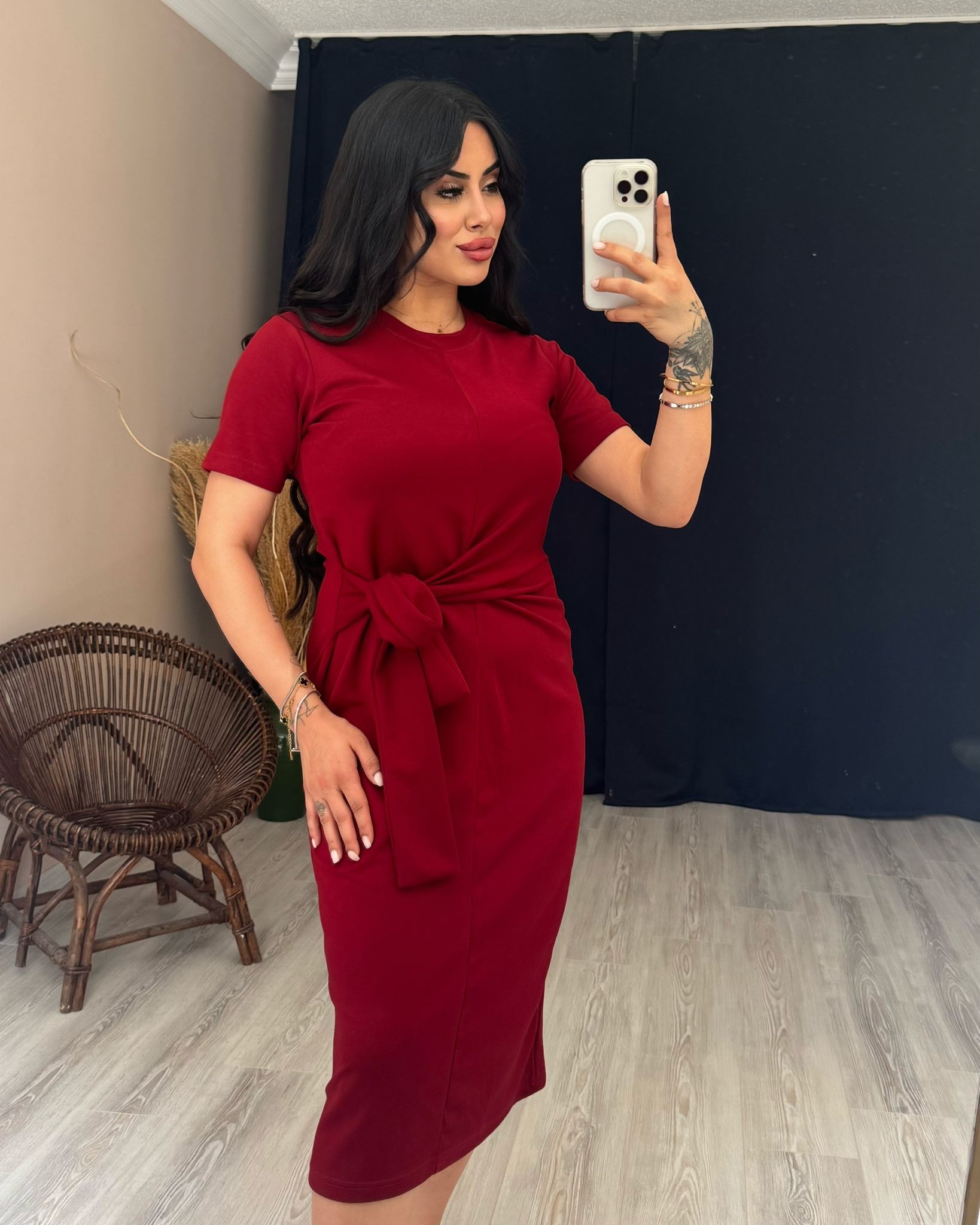 BERRY MODAL BAĞLAMALI ELBİSE