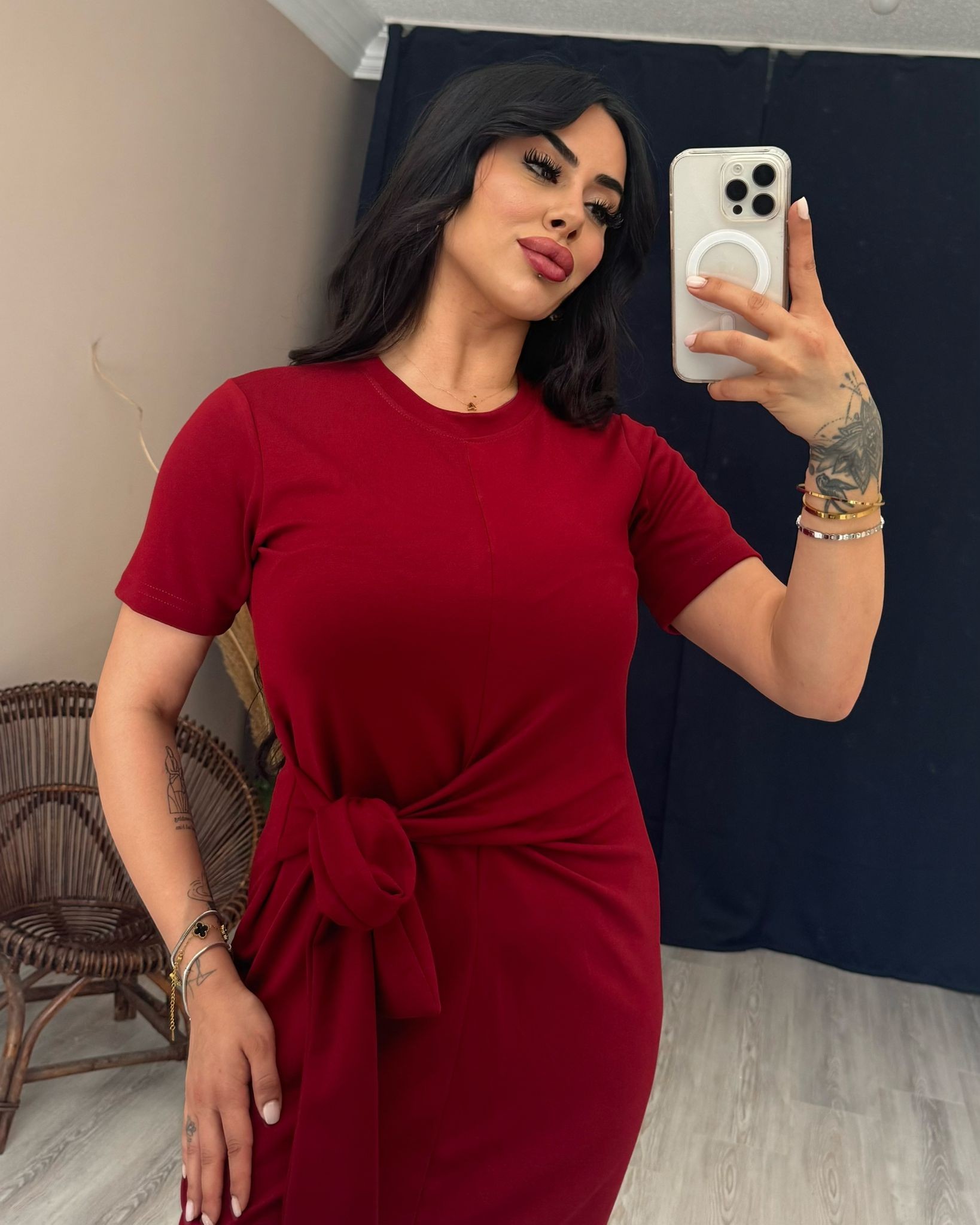 BERRY MODAL BAĞLAMALI ELBİSE