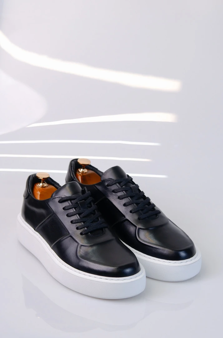 Navy Model hakiki Natural Deri Sneaker Ayakkabı