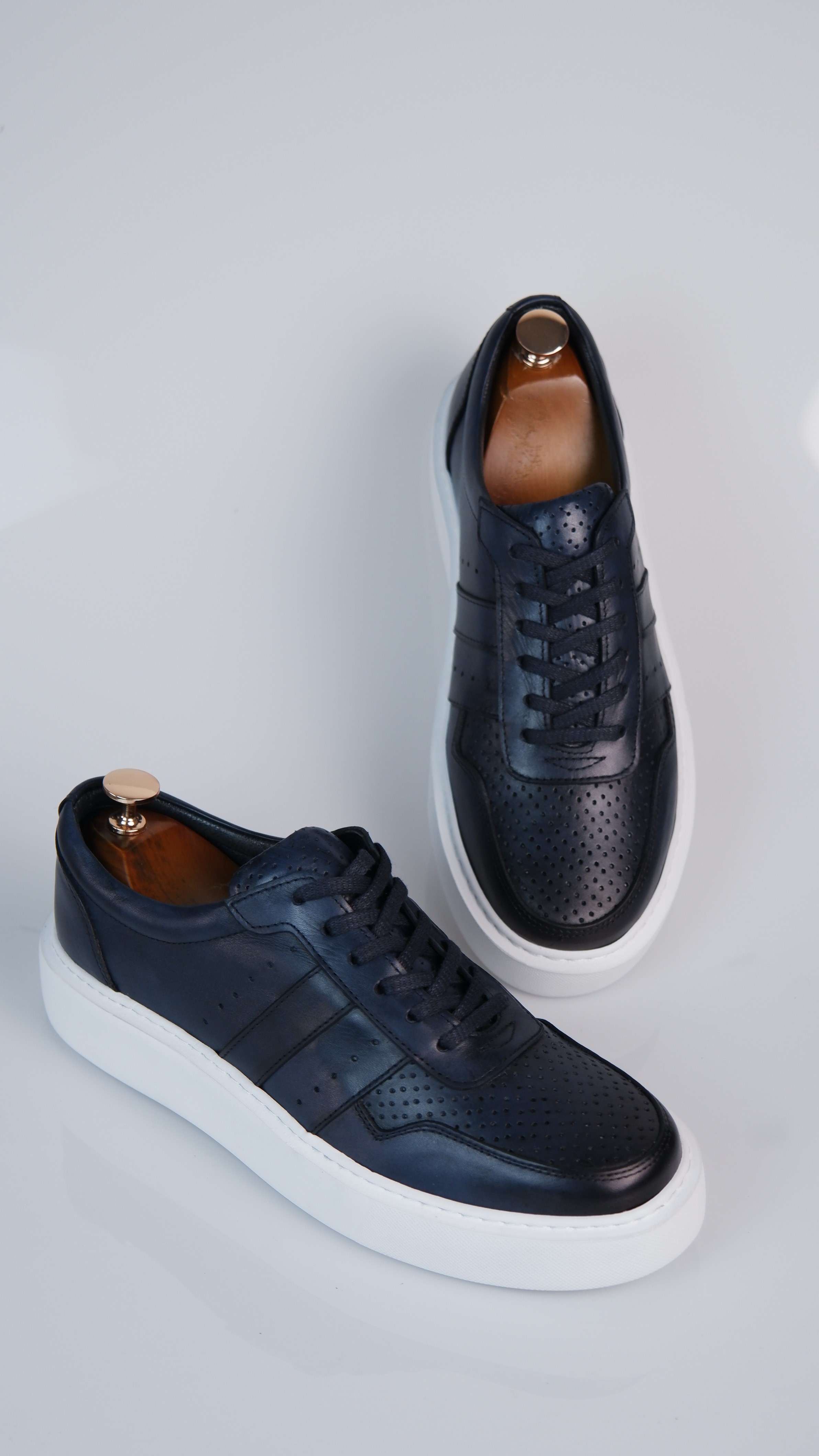 Viper Model Hakiki Natural Deri Sneaker Ayakkabı - LACİVERT
