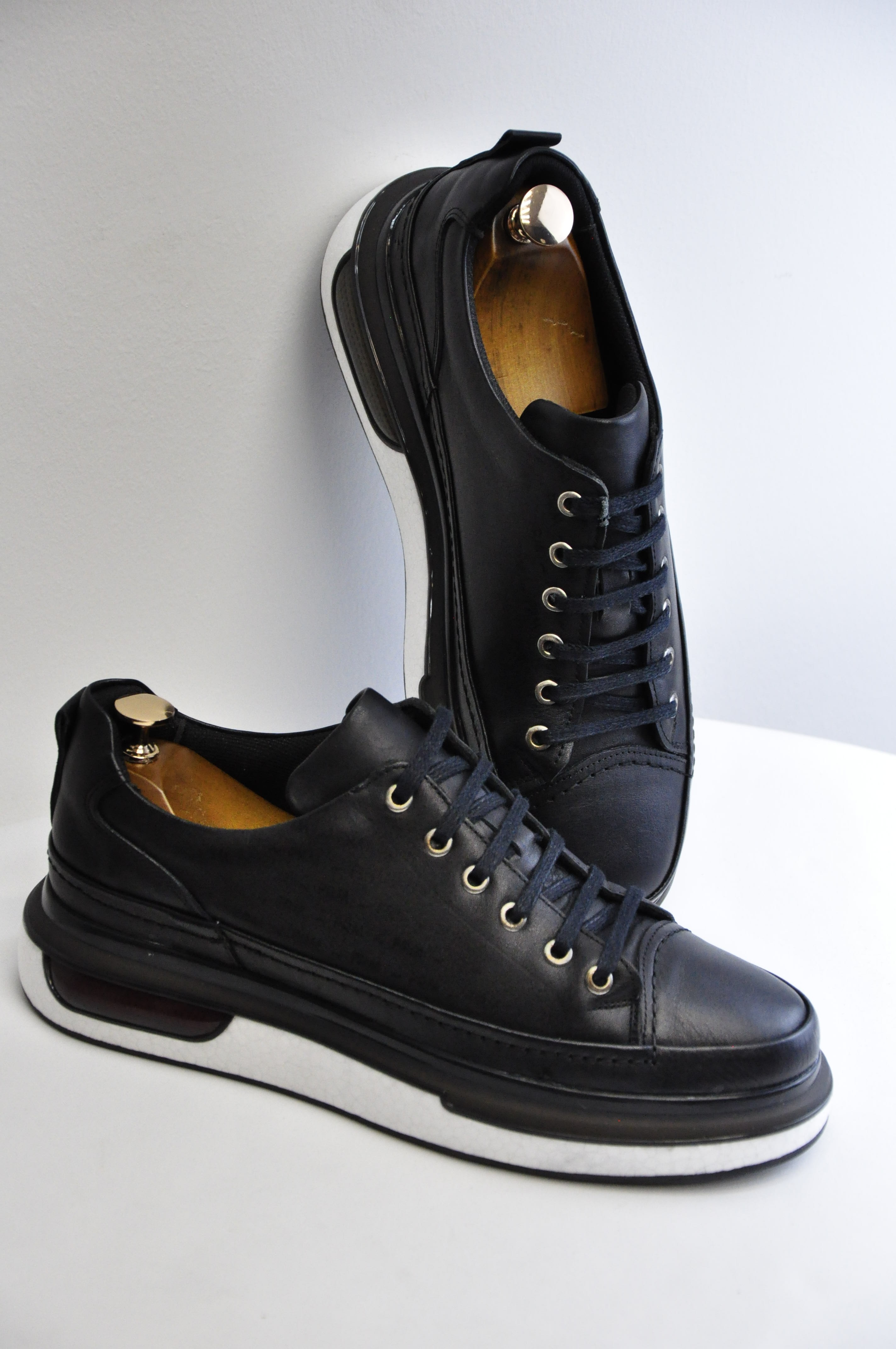 Pekin Model Hakiki Natural Deri Sneaker Ayakkabı - Siyah