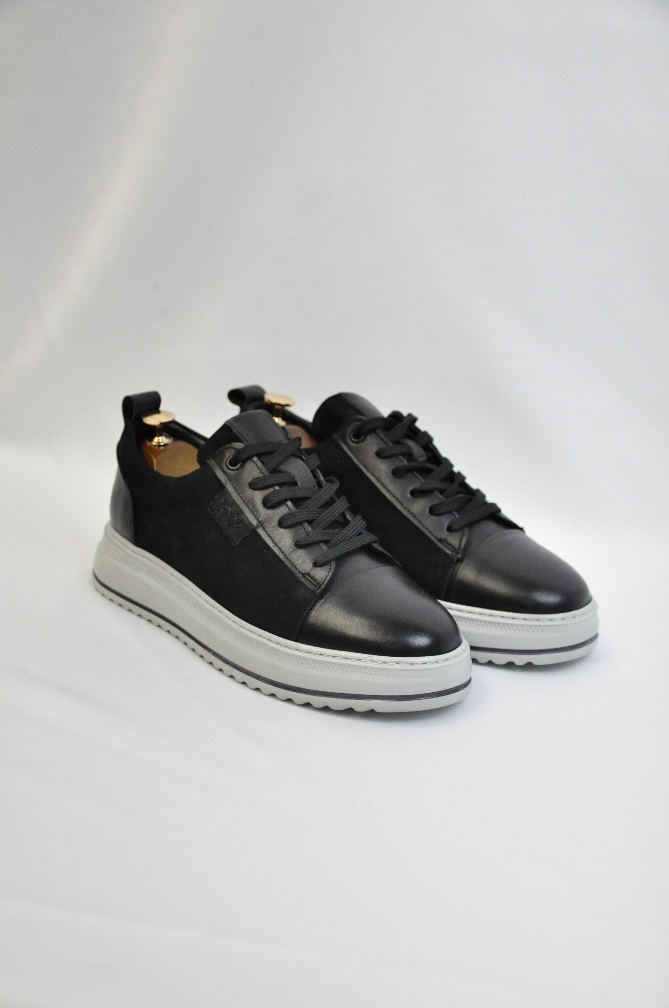 Oslo V2 Model Hakiki Natural Deri Sneaker Ayakkabı - Siyah