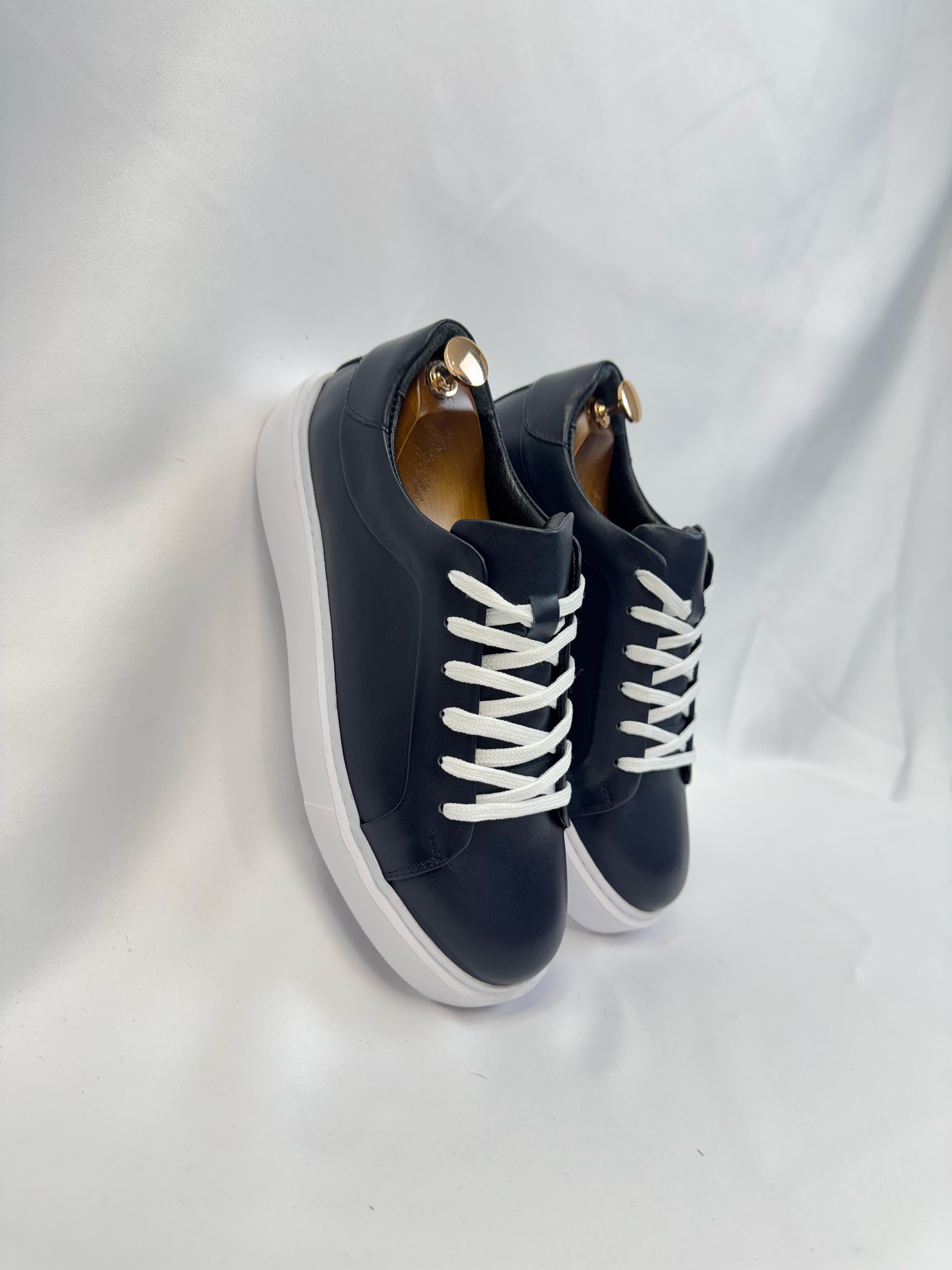 Wraith Model Hakiki Natural Deri Sneaker Ayakkabı - LACİVERT